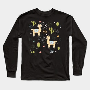 Whimsical Llama Long Sleeve T-Shirt